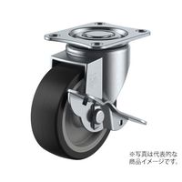 ユーエイ SGーS型キャスター 自在車プレート式(ストッパー付) 径100mm ゴム車輪(ナイロンホイル) SG-100NRS 1個（直送品）