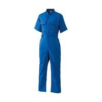 アズワン 半袖続服 (ポリエステル75%・綿25%) ブルー M 65-1703-76 1着（直送品）