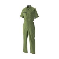日の丸繊維 半袖続服 (ポリエステル70%・綿30%) ダークオリーブ L 65-1703-66 1着（直送品）