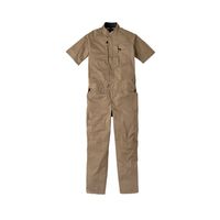 丸鬼商店 半袖ストレッチツナギ カーキ 3L 154-68-3L 1枚（直送品）