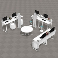 Ceha プレノデスクシステム ハイデスク 引出し付き ホワイト天板/ホワイト脚 幅1200×奥行700×高さ1000mm 1台 (5梱包)