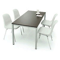 アール・エフ・ヤマカワ ミーティングテーブル ダークブラウン 幅1500×奥行750×高700mm 1台 会議 長机 ワークテーブル（取寄品）