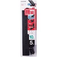 延長コード 電源タップ 5m 10個口 固定&吊下可能 雷ガード ほこり防止 黒 T-KF04-21050BK エレコム 1個