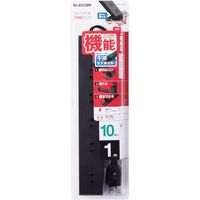 延長コード 電源タップ 1m 10個口 固定&吊下可能 雷ガード ほこり防止 黒 T-KF04-21010BK エレコム 1個