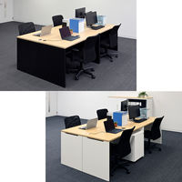 マルチワークCFデスク 幅1000×奥行600×高さ720mm ナチュラルウッド天板/ホワイト脚 1台 オリジナル