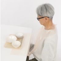 介護用お食事エプロン（ポケット付）使いきりタイプ ケアハート 玉川衛材 オレンジ 1箱（60枚入）