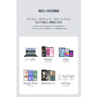 エレコム USB充電器 クリップ型 1.5m PD 67W USBーC×2 A×1 白 EC-AC11667WH 1個