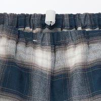 無印良品 メンズ 紳士 脇に縫い目のない フランネル長袖パジャマ 紳士ＸＬ ダークネイビーチェック 良品計画