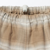 無印良品 レディース 婦人 脇に縫い目のない フランネル長袖パジャマ 婦人Ｍ ペールブラウンチェック 良品計画