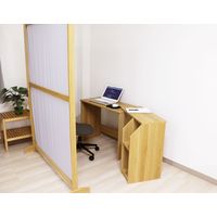 【軒先渡し】友澤木工 システムテレワークデスク ハイ 幅1160×奥行415×高さ720mm ナチュラル DE-10+11 NA 1台（直送品）