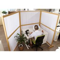 【軒先渡し】友澤木工 テレワークパーテーション 幅1330×奥行300×高さ1780mm ナチュラル DE-12 NA 1台（直送品）