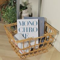 ワイヤーバスケット　柳アイアンバスケットL ナチュラル studio CLIP