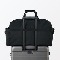 無印良品 撥水 ボストンバッグ 黒 タテ３２×ヨコ５０×マチ２３ｃｍ 良品計画