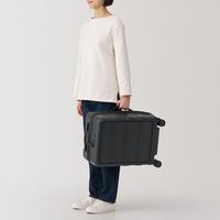 無印良品 バーを自由に調節できる フロントオープンキャリーケース ３２Ｌ 黒 タテ５４×ヨコ３７×マチ２４ｃｍ 良品計画
