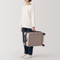 無印良品 バーを自由に調節できる フロントオープンキャリーケース ３２Ｌ ベージュ タテ５４×ヨコ３７×マチ２４ｃｍ 良品計画