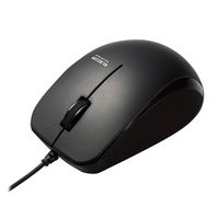 マウス 有線マウス 静音マウス 3ボタン ブルーLED 抗菌仕様 Mサイズ ブラック M-BL27UBSKBK エレコム 1個（直送品）