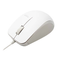 マウス 有線マウス 静音マウス 3ボタン ブルーLED 抗菌仕様 Mサイズ ホワイト M-BL27UBSKWH エレコム 1個（直送品）
