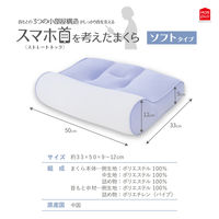 MORIPiLO 枕 ストレートネック 矯正 (整骨院監修 高さ調整できるスマホ首まくら) 洗える 約33×50×9-12cm ブルー(ソフトパイプ 柔らかめ)