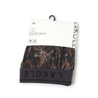 メンズ リーフ柄プリントボクサーパンツ M ブラック LAKOLE/ラコレ