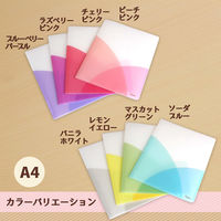 プラス スリムホルダーファイル パスティ A4タテ 4ポケット バニラホワイト 白 クリアファイル 固定式 98867 2冊