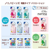 プラス テープのり 使い切り norino beans（ノリノビーンズ）キレイにはがせる 10m クリアライトグリーン 2個 54418