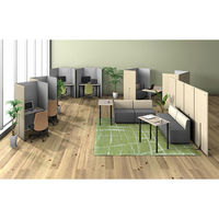 オカムラ ジャスタステーブルブース 矩形（長方形） 幅750×奥行733×高さ1600mm グレー／ライトグレー 1台（3梱包）  オリジナル