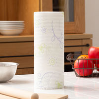 日本製紙クレシア スコッティファイン　洗って使えるペーパータオル　洗える　ボタニカルプリント 35900 1ロール  オリジナル