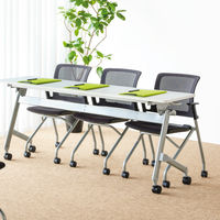 TOKIO コンパクトネスティングメッシュチェア ブラック 1脚 平行スタッキング キャスター付き 幅548、座面高さ430mm