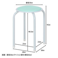 不二貿易 ラウンドスツール ＦＢー０１／１０ エメラルドグリーン 14072 1セット(12脚入)（直送品）