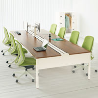 イトーキ サリダLFデスク フリーアドレスデスク 引出し無し ミディアムウッド 幅2400×奥行1400×高さ720mm 1台（6梱包）