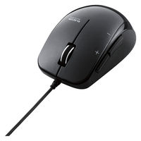 マウス 有線 5ボタン ブルーLED 拡大縮小機能 手になじむ ブラック M-A-BL09UBBK エレコム 1個（直送品）