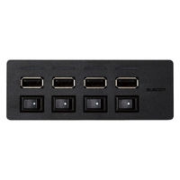 USBハブ USB-A×4ポート 1m 個別スイッチ付 磁石付 スイングコネクタ 黒 U2H-TZS428BBK エレコム 1個