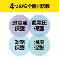 ナカバヤシ モバイルUSB-ACタップ PD対応 65W ホワイト JYU-ACU012W 1個