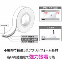 スリーエム(3M) スコッチ 強力両面テープ 外壁面用 幅10mm×長さ1.5m 1セット（5巻：1巻×5） KB-10R
