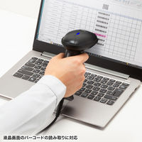 サンワサプライ 1次元CCDバーコードリーダー（スタンド付き） BCRー1D9BK 1個（直送品）