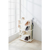 Like-it（ライクイット） シューズストレージワイド5段(10足) 傘立て付 アイボリー 4979625219271 1個