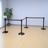 YAMAZEN スタッキングベルトパーティション ブラックベース レッドベルト 2本セット IBP-S35-2(RD/BK) 1箱(2台入)（直送品）