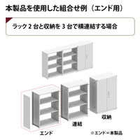 オカムラ ジャスタスラック　収納(エンド専用)横連結用 5段 幅450×奥行400×高さ1850ｍｍ ホワイト 1台 オリジナル