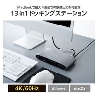 ドッキングステーション タイプC ハブ 13in1 Displaylink対応 USBハブ DST-W14 エレコム 1個（直送品）