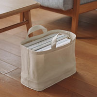 無印良品 綿帆布 持ち手付ソフトボックス スリム大 約幅３７×奥行１８．５×高さ２６ｃｍ 良品計画