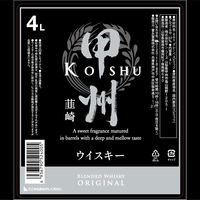 甲州韮崎 ウイスキー 37度　4L 1本 富永貿易　ウイスキー