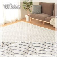 萩原 インド綿 キルトラグ ワッフル 1300×1850mm ネイビー 270072105 1枚（直送品）