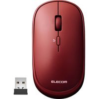エレコム BlueLEDマウス/薄型/無線/4ボタン/ポーチ付/レッド M-TM10DBRD 1個