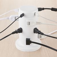 タワー型 電源タップ USBタップ 12個口 USB-A×5 2m 雷ガード ほこり防止 白 ECT-0720WH エレコム 1個（直送品）