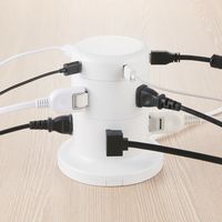 タワー型 電源タップ USBタップ 8個口 USB-A×5 2m 雷ガード ほこり防止 白 ECT-0620WH エレコム 1個（直送品）