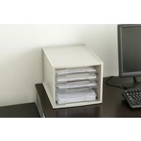 アイリスオーヤマ　レターケース　浅型3段深型1段　ホワイト　LCJ-4D 4台