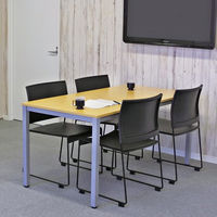 アール・エフ・ヤマカワ ミーティングテーブル ダークブラウン 幅1500×奥行750×高700mm 1台 会議 長机 ワークテーブル（取寄品）