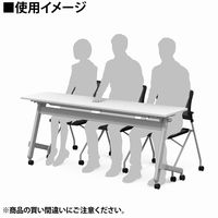 TOKIO 平行フォールディングテーブル ナチュラル 幅1800×奥行600×高さ720mm 1台（2梱包） キャスター付き 折りたたみ ミーティング（取寄品）