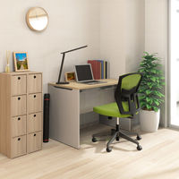 マルチワークCFデスク 幅1000×奥行600×高さ720mm ナチュラルウッド天板/ホワイト脚 1台 オリジナル