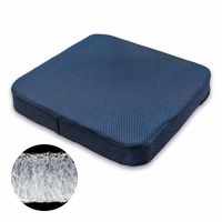 MORIPiLO 座布団 椅子 クッション 高反発高通気2層ファイバークッション ネイビー40x40x5cm 床置き対応 硬めAir Sleep Cushion